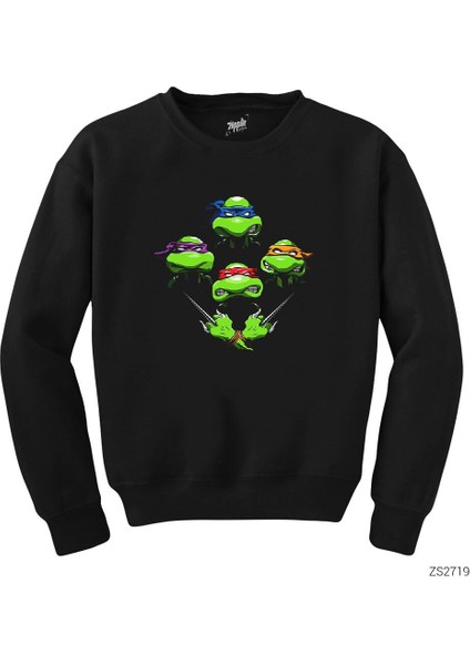 Ninja Turtles Face Siyah Sweatshirt