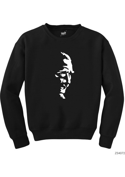 Mustafa Kemal Atatürk Silüet Siyah Sweatshirt