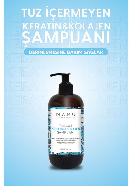 Tuzsuz Keratin ve Kolajen Bağ Onarıcı Bakım Şampuan 250 ml