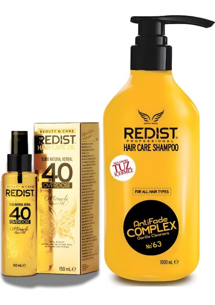 Şampuan Tuzsuz 1000ML + Redist 40 Bitki Bakım Yağı