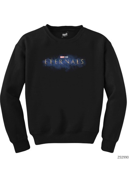 Eternals Logo Splash Siyah Sweatshirt