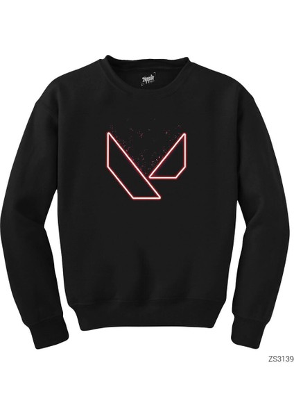 Valorant Outlined Siyah Sweatshirt