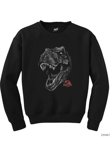 Jurassic Park Rex Siyah Sweatshirt