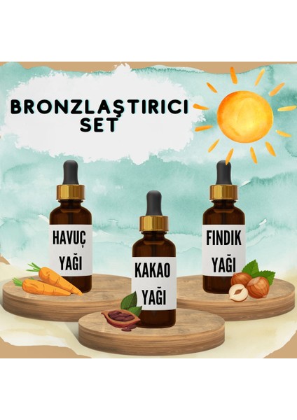 Bitkisel Set Havuç Yağı 20 ml + Kakao Yağı 20 ml + Fındık Yağı 20 ml