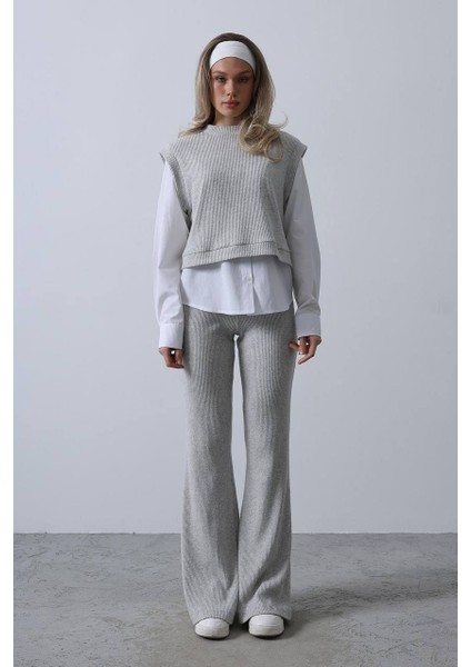 Gri Renk Fitill, Gömlek Detaylı Takım