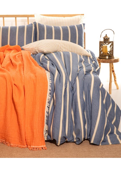 Mylasahome Pamuk Stripy Dreams Premium Nevresim Takımı Çift Kişilik 200 x 220 cm Yeşil