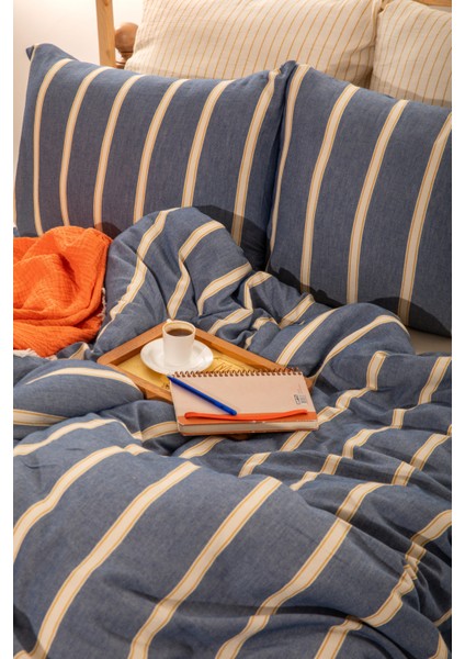 Mylasahome Pamuk Stripy Dreams Premium Nevresim Takımı Çift Kişilik 200 x 220 cm Yeşil modelleri