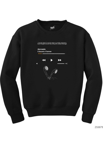 5 Seconds Of Summer Amnesia Siyah Sweatshirt