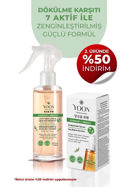 Hızlı Saç Uzatan, Saç Dölüme Karşıtı, 7 Aktifli Biberiyeli Saç Serumu 50 ml - Bakım Suyu 200 ml