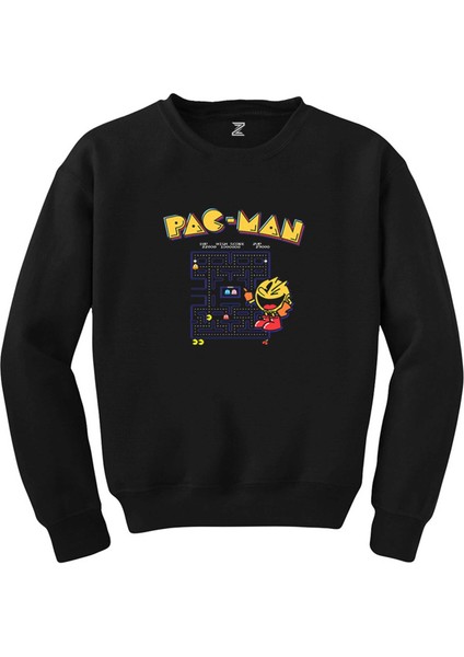 Pac Man Eighties Siyah Sweatshirt