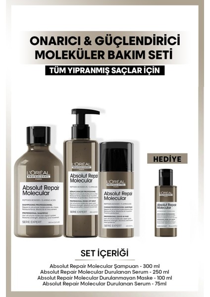 Serie Expert Absolut Repair Molecular Onarıcı Ve Güçlendirici Saç Bakım Seti