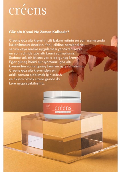 Göz Altı Aydınlatıcı ve Torbalanma Karşıtı Glutatyonlu Bakım Kremi 50ML