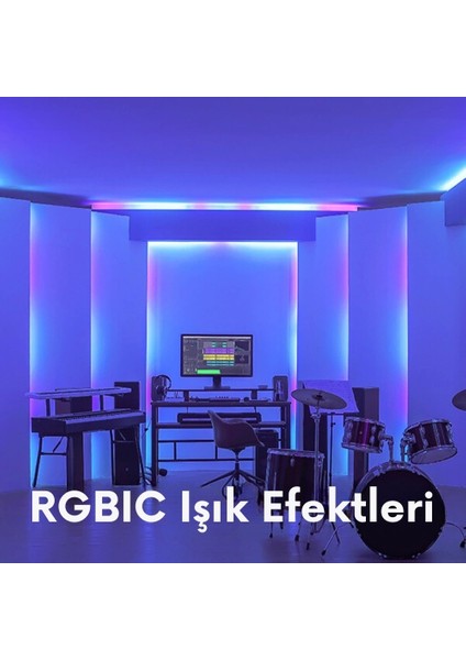 LED Şerit Işık M1 5 Metre Uygulama Üzerinden Kontrol , En Parlak Teknoloji (Wi-Fi ve Bluetooth Destekli, Alexa ve Google Assistant Uyumlu) H61E13D2
