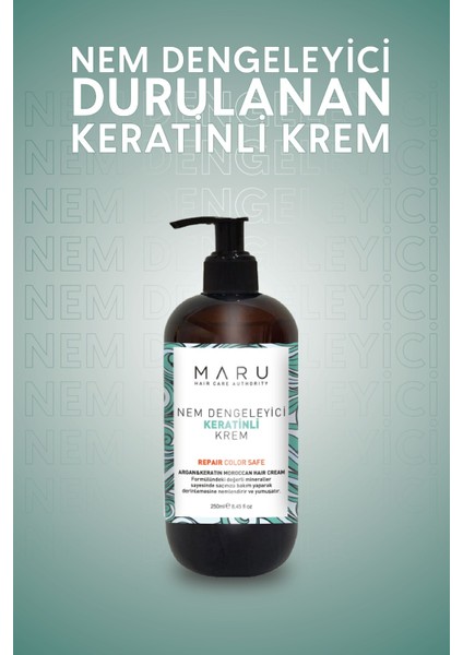 Onarıcı Nem Veren Durulanan Argan ve Keratin Saç Bakım Kremi 250 ml