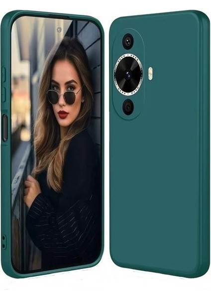 Huawei Nova 11 Pro Kılıf Mara Lansman Silikon Mat Soft Kamera Korumalı Yeşil
