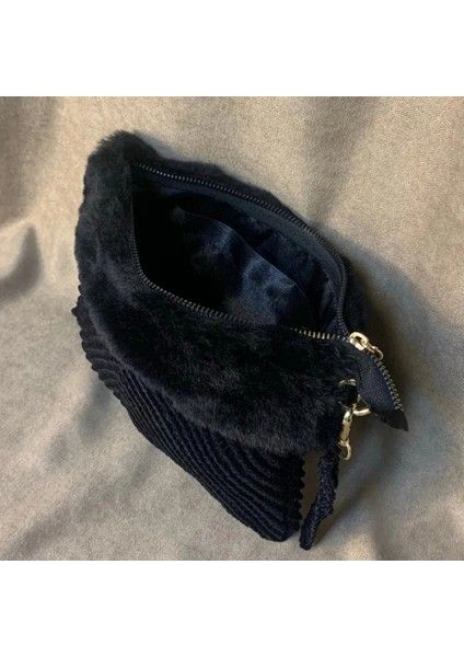 El Örgüsü Süet Ip Tığ Işi Clutch Çanta