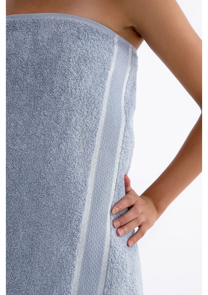 Pamuklu Gri Renkli Banyo Havlusu ve Baş Havlusu Takımı modelleri