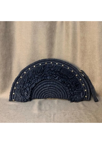 El Örgüsü Tığ Işi D Şeklinde Clutch Çanta