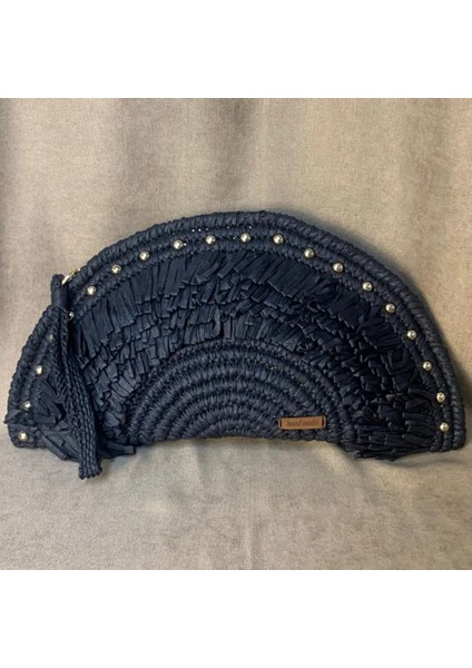 El Örgüsü Tığ Işi D Şeklinde Clutch Çanta