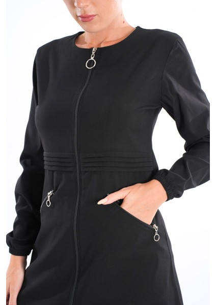 Badem Model Soft Likra Fermuarlı Siyah Renk Cerrahi Üniforma Takım fırsatları