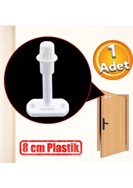 Beyaz Renk Plastik Kapı Pencere Tamponu 8 cm Vidalı Duvar Boya Koruyucu Ses Önleyici Silikon Stoper