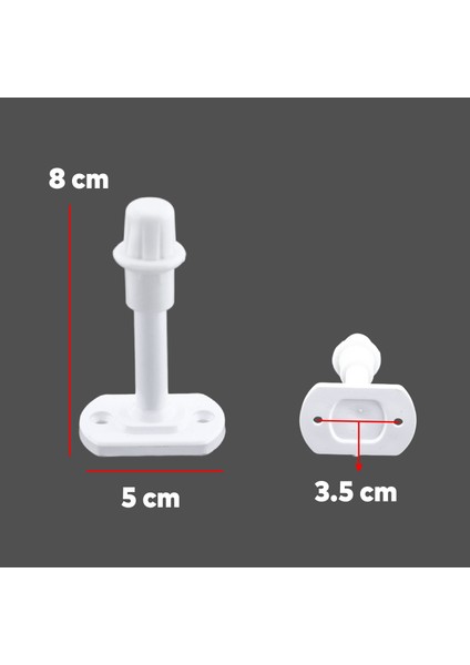 Beyaz Renk Plastik Kapı Pencere Tamponu 8 cm Vidalı Duvar Boya Koruyucu Ses Önleyici Silikon Stoper