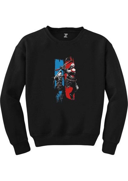 God Of War Atreus Kratos Family Siyah Sweatshirt
