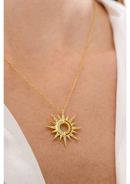 14 K Gold Kaplama 925 Ayar Gümüş Sunshine Kolye