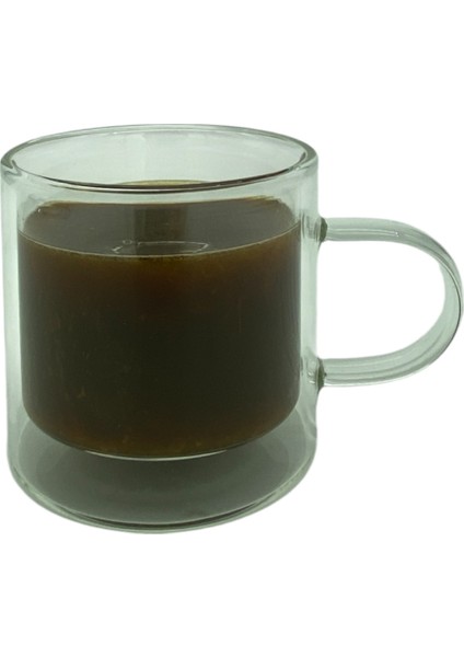 Çift Cidarlı Kahve,latte,çay Bardağı Seti -250 ml Cam Kupa Seti 3 Adet 2128
