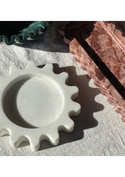 Dekoratif Kare Mermer Tepsi, Banyo Düzenleyici, Sunum Tabağı ,takılık