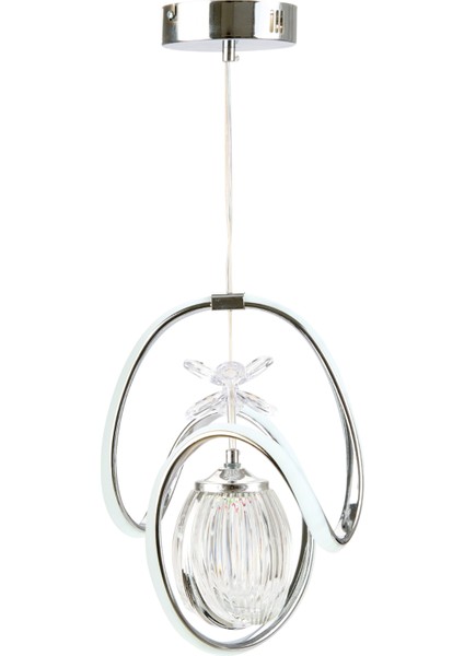 Nisa Luce Tulipa Ledli Avize - Krom - 70 cm