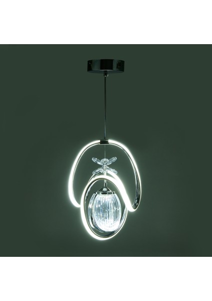 Nisa Luce Tulipa Ledli Avize - Krom - 70 cm