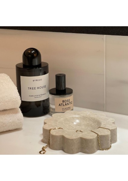 Dekoratif Yuvarlak Mermer Tepsi, Banyo Düzenleyici, Sunum Tabağı, Takılık