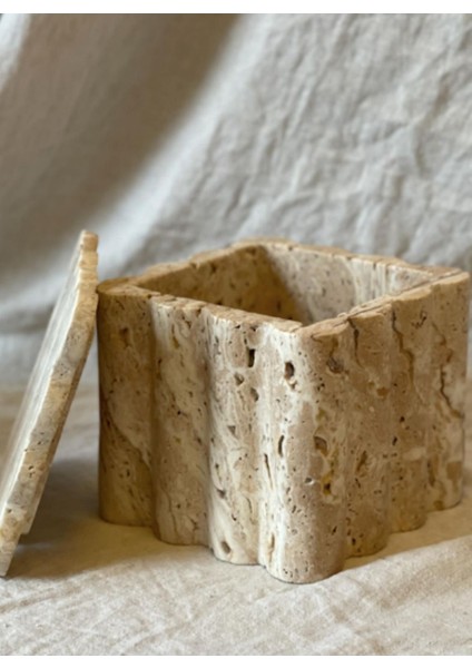 Dekoratif Traverten Papatya Mermer Kutu