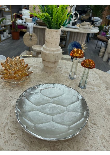 Dekoratif Dövme Yuvarlak Döküm Tabak 29 cm fiyatları