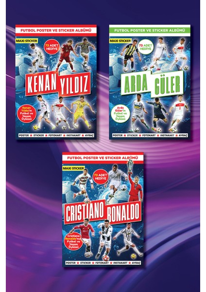 Futbol Sticker Albümü 3'lü Set. Kenan-Arda-Ronaldo