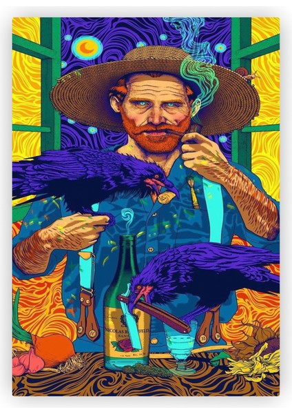 Pipolu Modern Van Gogh Ahşap Poster 20 x 29 cm