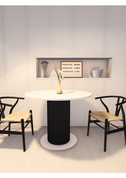 Özel Tasarım Yuvarlak Modern Ahşap Ayaklı 4 Kişilik Sabit Yemek Masası Mutfak Masası modelleri