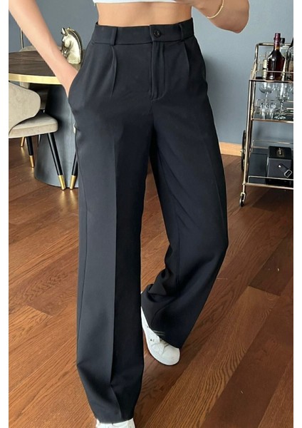 Kadın Siyah Palazzo Pantolon Oversize Kesim fırsatları