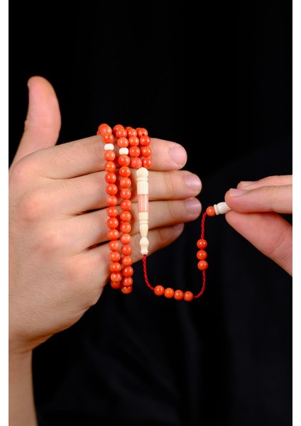 Orjinal Cezayir Mercanı 99'luk Tesbih (Algerian Coral),(مرجان جزائري)
