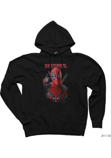 Deadpool Siyah Kapşonlu Sweatshirt Hoodie