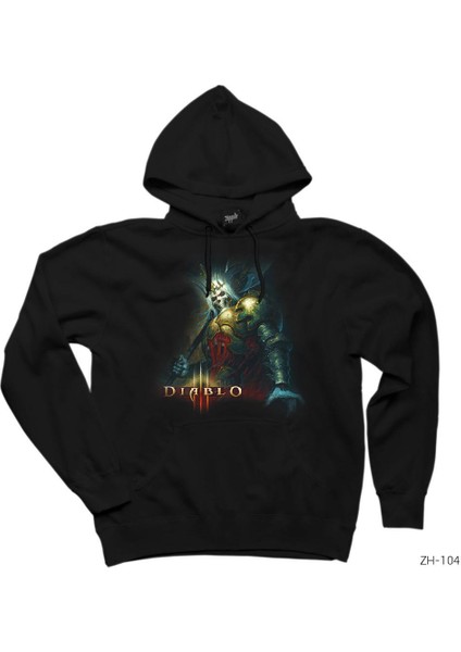 Diablo Siyah Kapşonlu Sweatshirt Hoodie