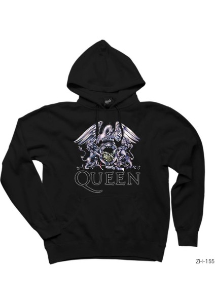 Queen Crow Siyah Kapşonlu Sweatshirt Hoodie