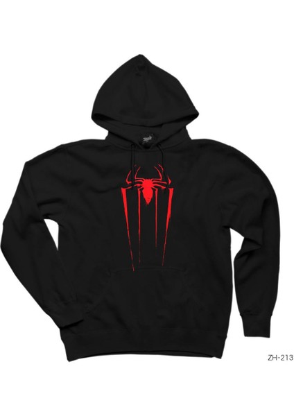 Spiderman Adam Siyah Kapşonlu Sweatshirt Hoodie