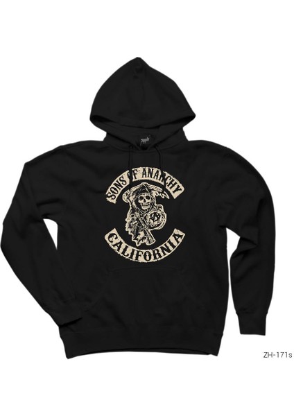 Sons Of Anarchy California Siyah Kapşonlu Sweatshirt Hoodie