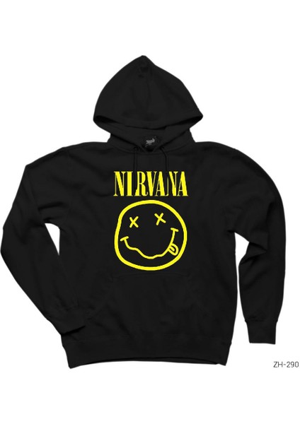 Nirvana Logo Siyah Kapşonlu Sweatshirt Hoodie