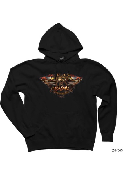 Aerosmith Force One Siyah Kapşonlu Sweatshirt Hoodie