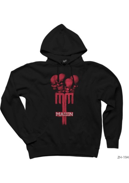 Marilyn Manson Siyah Kapşonlu Sweatshirt Hoodie