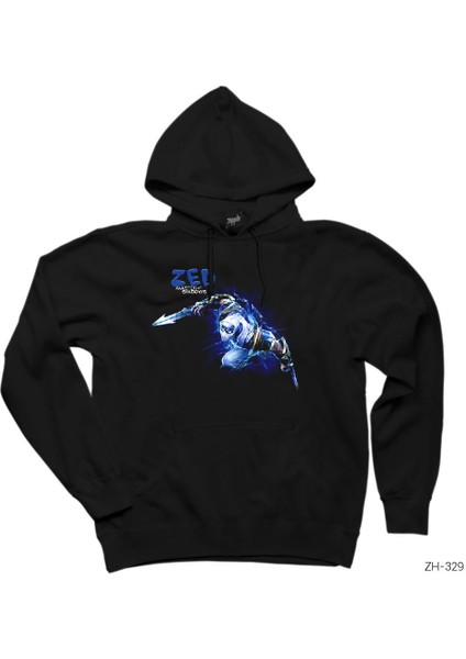 League Of Legends Zed Blue Siyah Kapşonlu Sweatshirt Hoodie