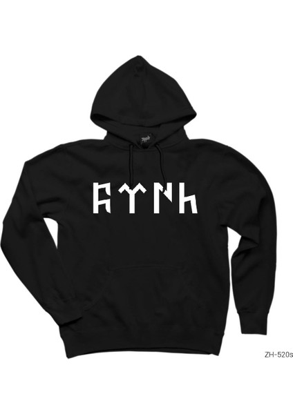 Türk Yazılı Siyah Kapşonlu Sweatshirt Hoodie